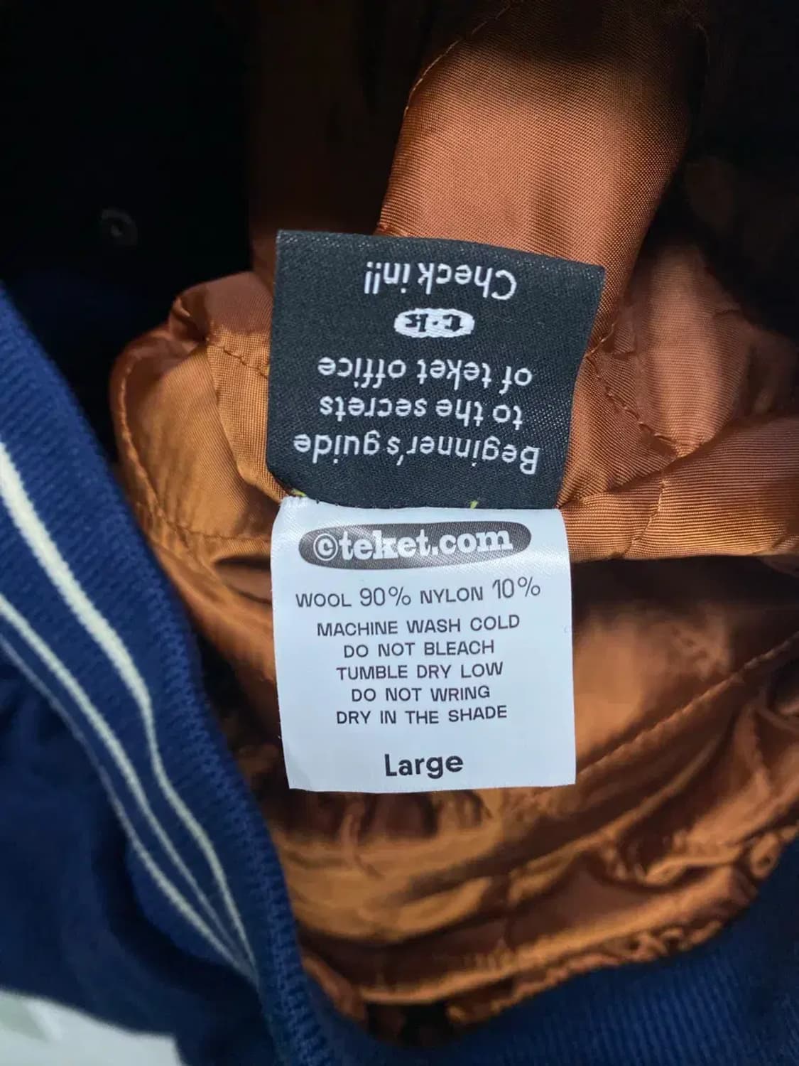 테켓 teket 모직 누빔 바시티 자켓 L 상품이미지5