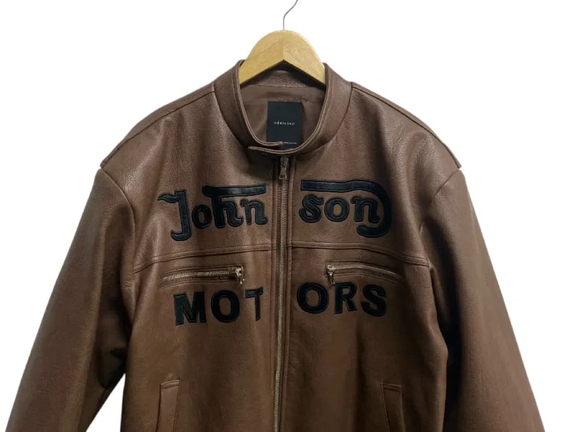 브라운 모터사이클 레더 자켓  XL 상품이미지2
