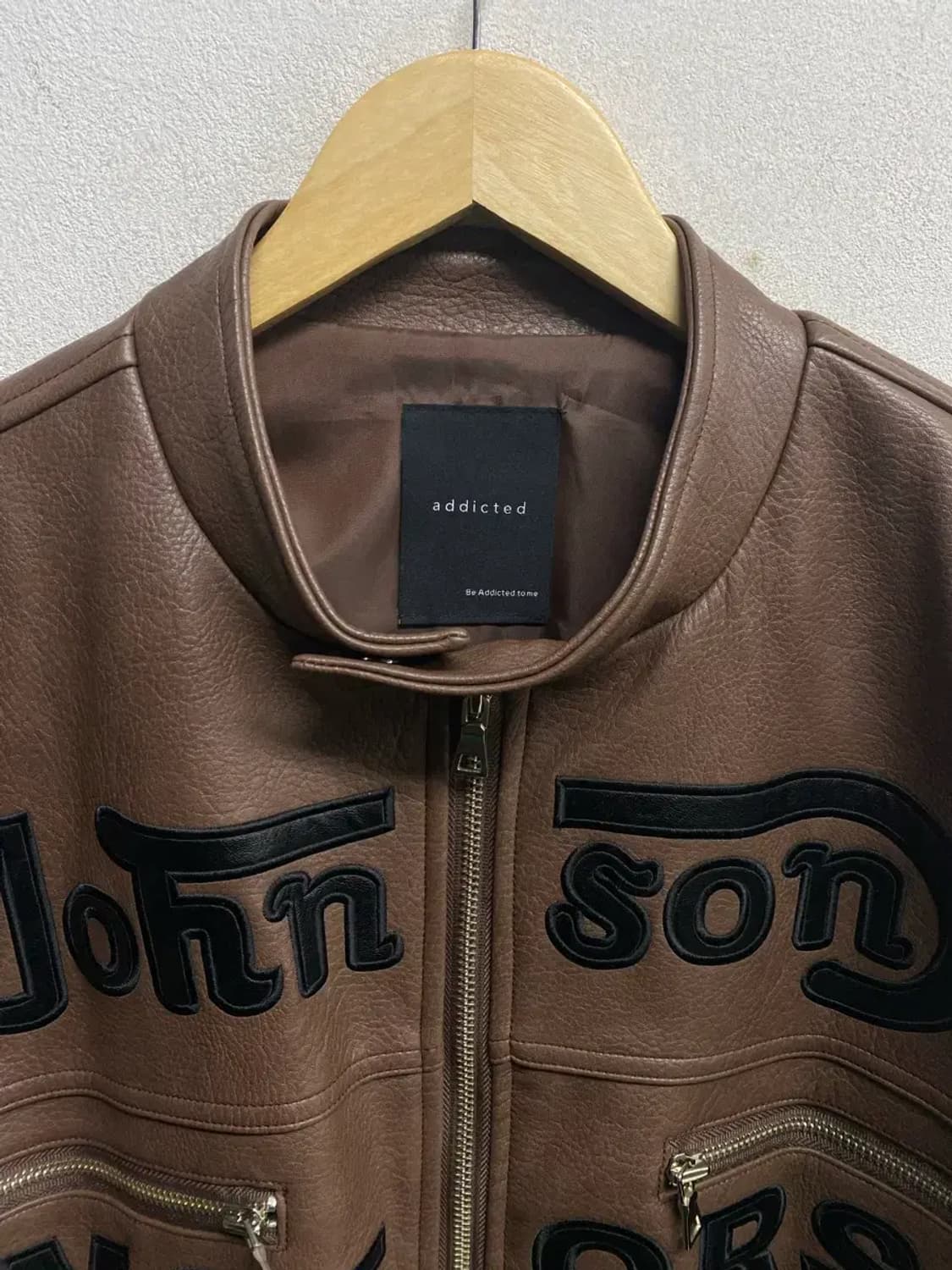 브라운 모터사이클 레더 자켓  XL 상품이미지4