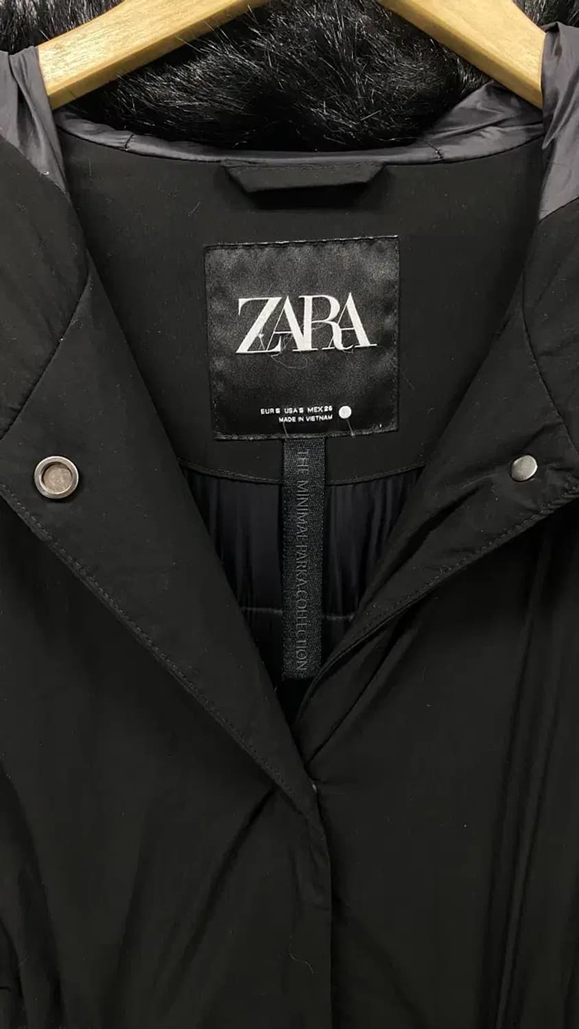 자라 Zara 스트링 퍼 블랙 롱패딩 M-L 상품이미지6