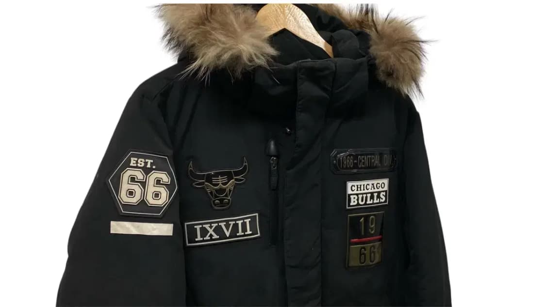 NBA 시카고 불스 블랙 롱 다운 패딩 M 상품이미지3