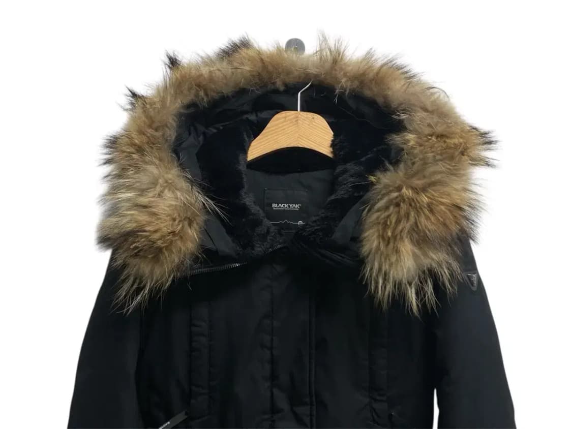 블랙야크 블랙 덕다운 라쿤털 패딩 코트 85 상품이미지2