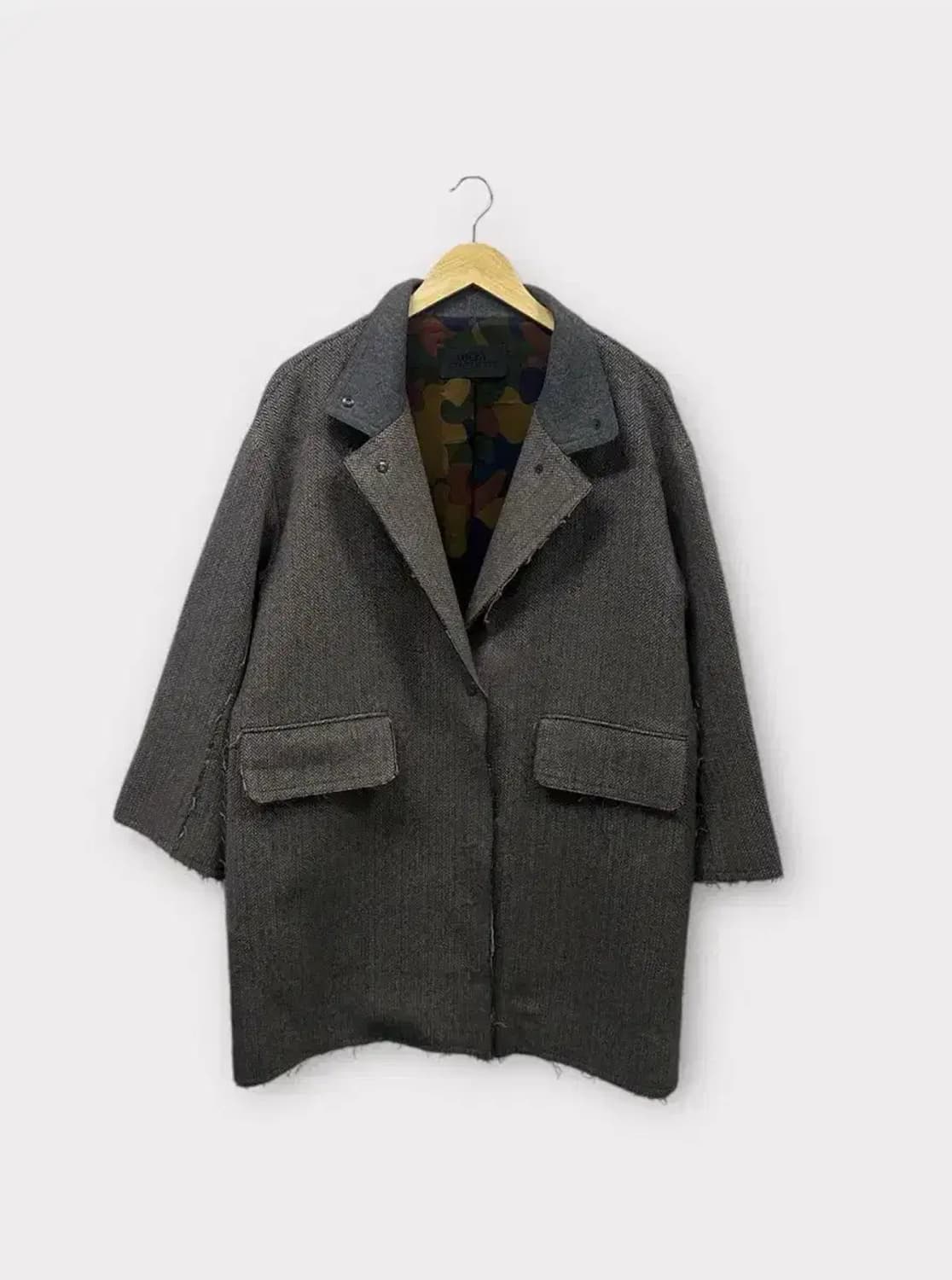 럭키슈에뜨 헤링본 컷팅 울코트-36 상품이미지2