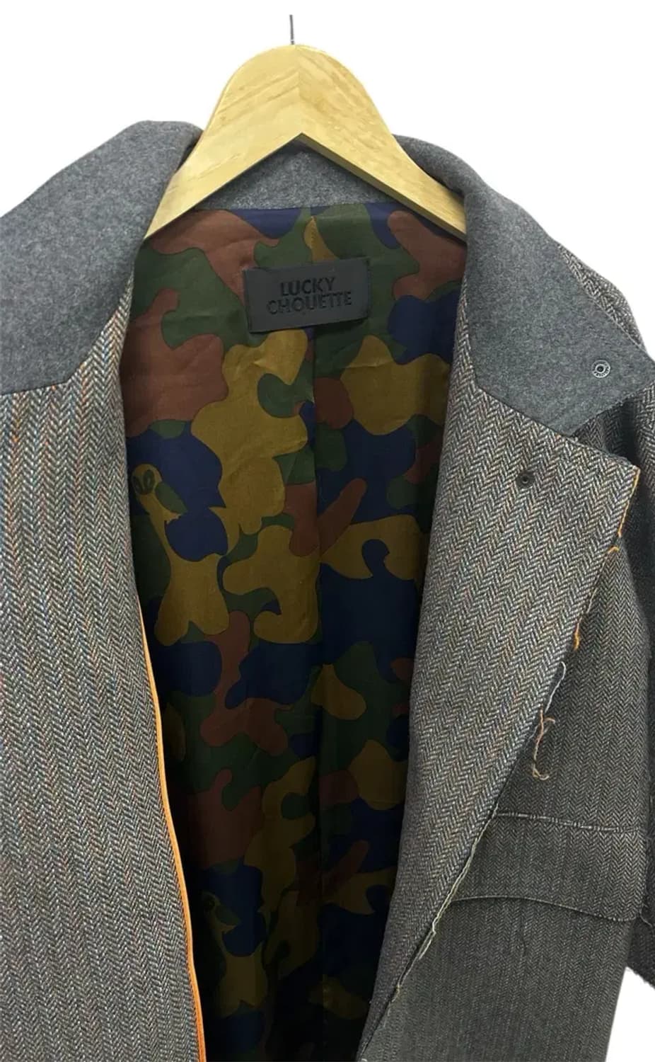 럭키슈에뜨 헤링본 컷팅 울코트-36 상품이미지4