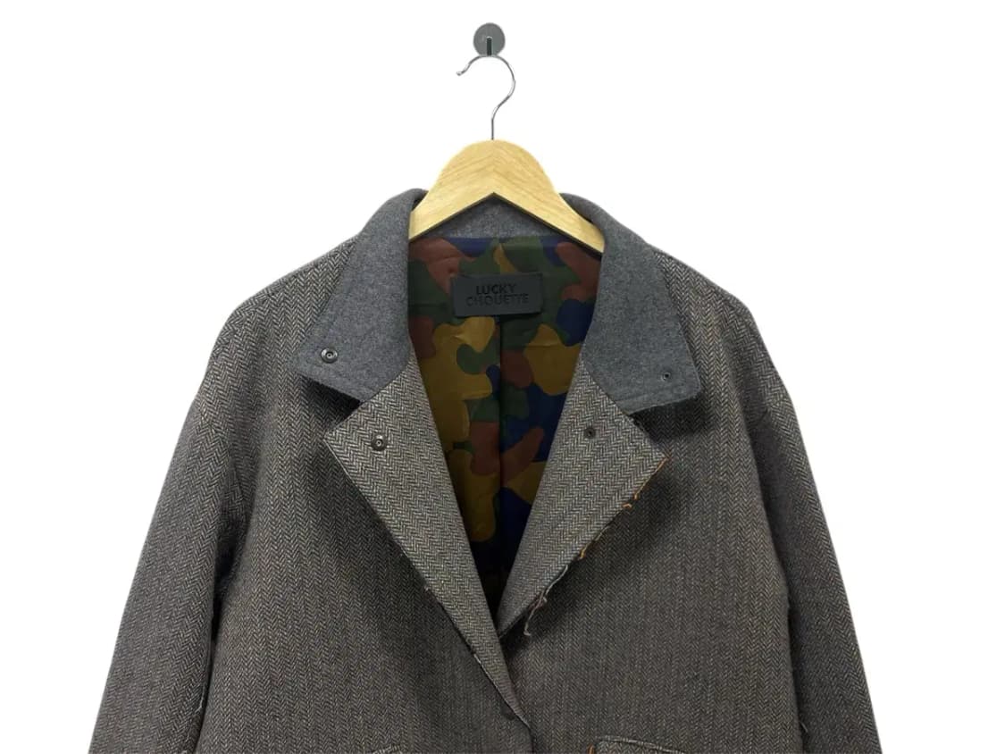 럭키슈에뜨 헤링본 컷팅 울코트-36 상품이미지5