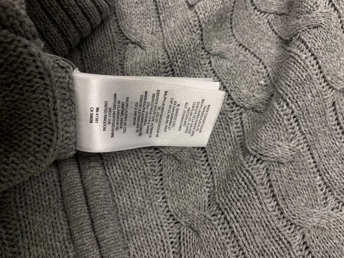 폴로 랄프로렌 케이블 반집업 니트 M 상품이미지4