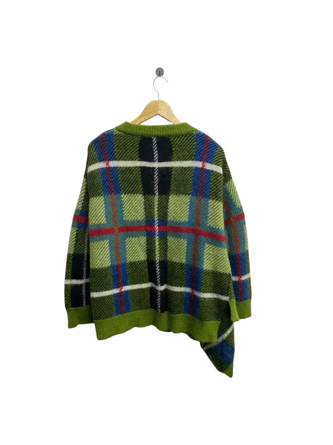 빈폴 그린체크 헤어리 언밸런스니트 free (M-L) 상품이미지3