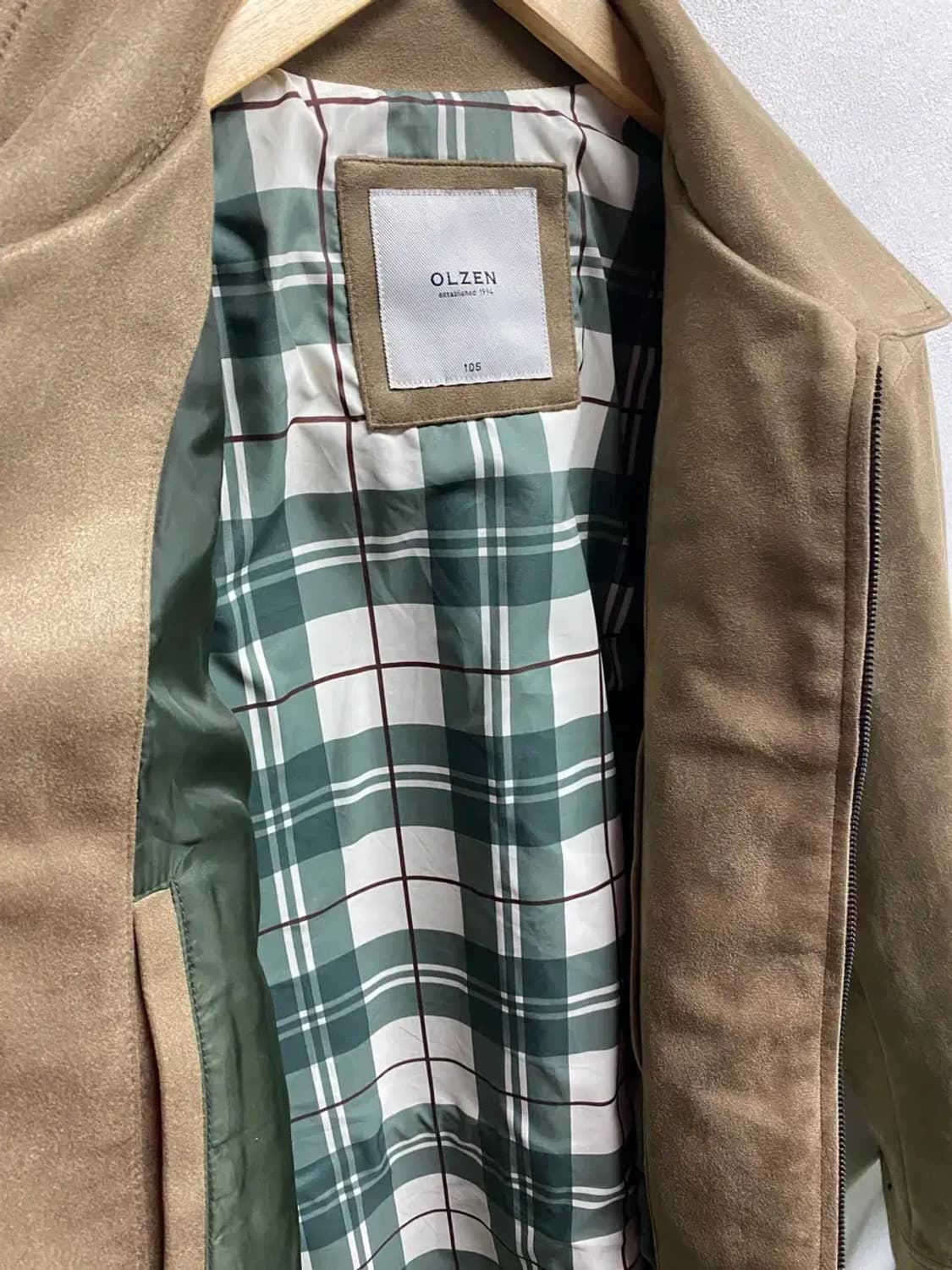 OLZEN 캐주얼 솔리드 스웨이드 트러커 점퍼 XL 상품이미지3