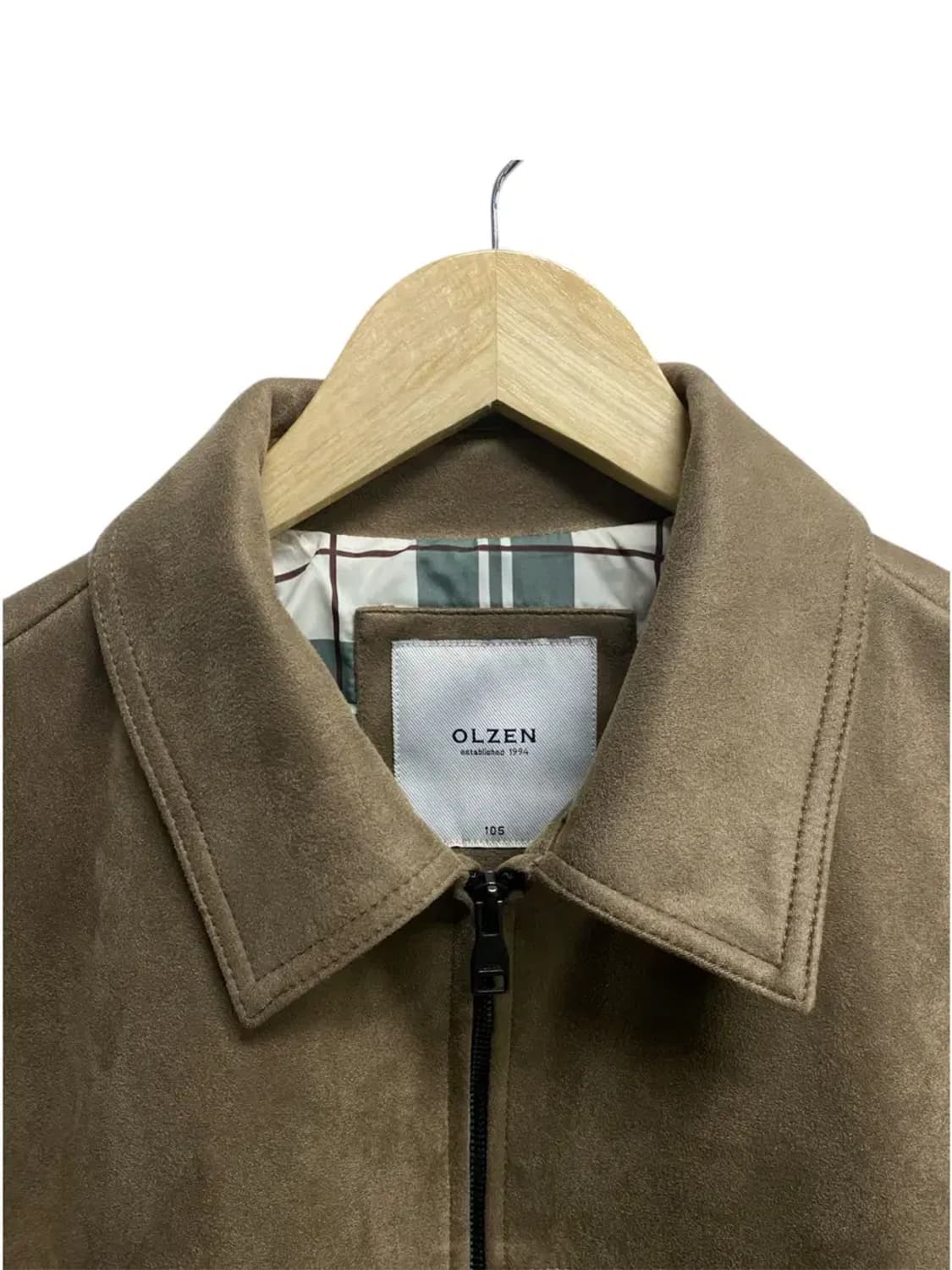 OLZEN 캐주얼 솔리드 스웨이드 트러커 점퍼 XL 상품이미지5