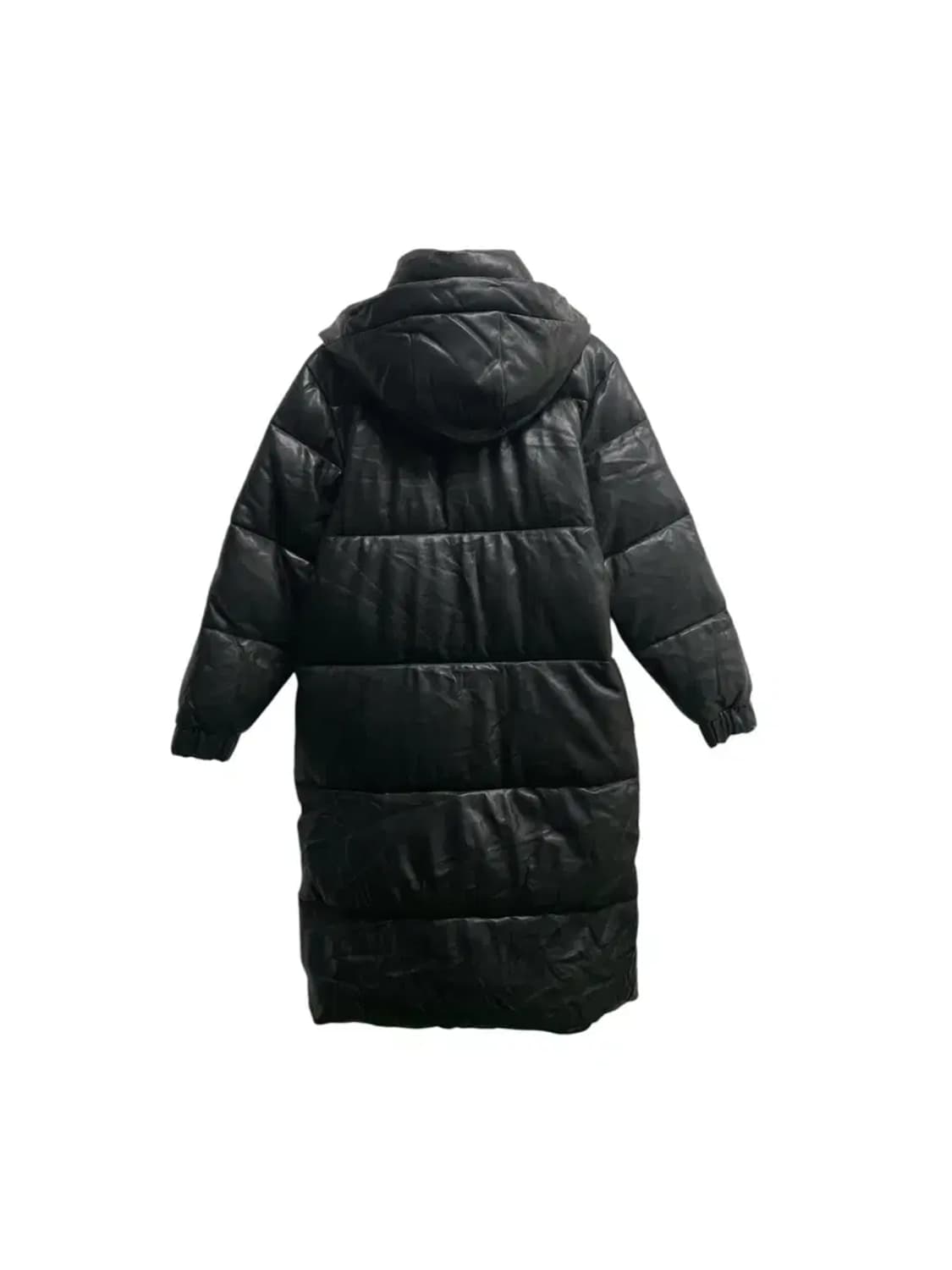 아베크롬비 블랙 유광 에코레더 롱 패딩 S 상품이미지4