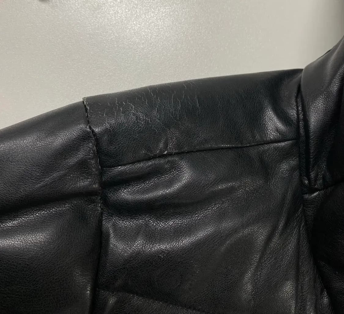 아베크롬비 블랙 유광 에코레더 롱 패딩 S 상품이미지6