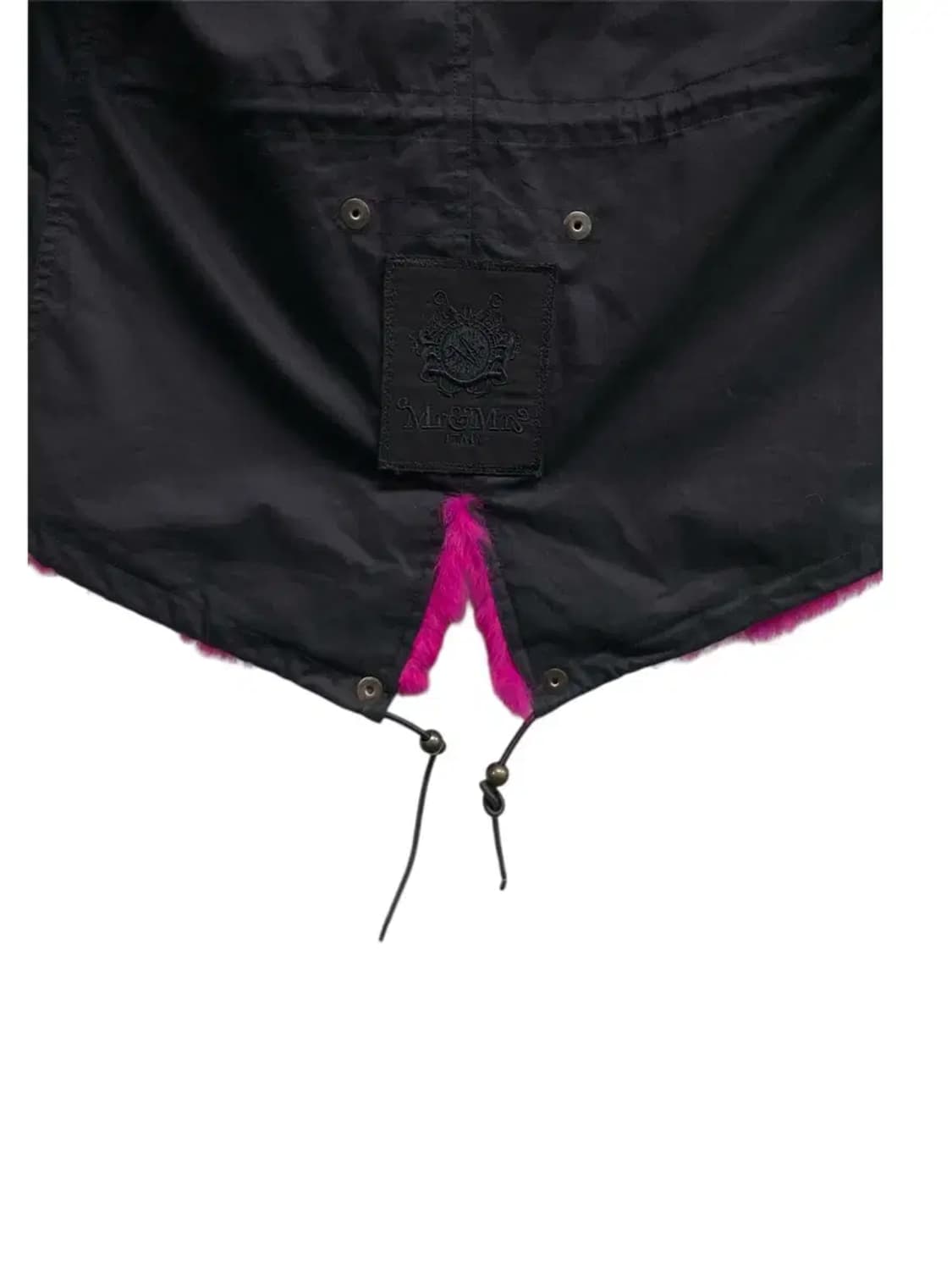 미스터앤미세스 블랙 핑크 퍼 후드 털야상 XS 상품이미지5