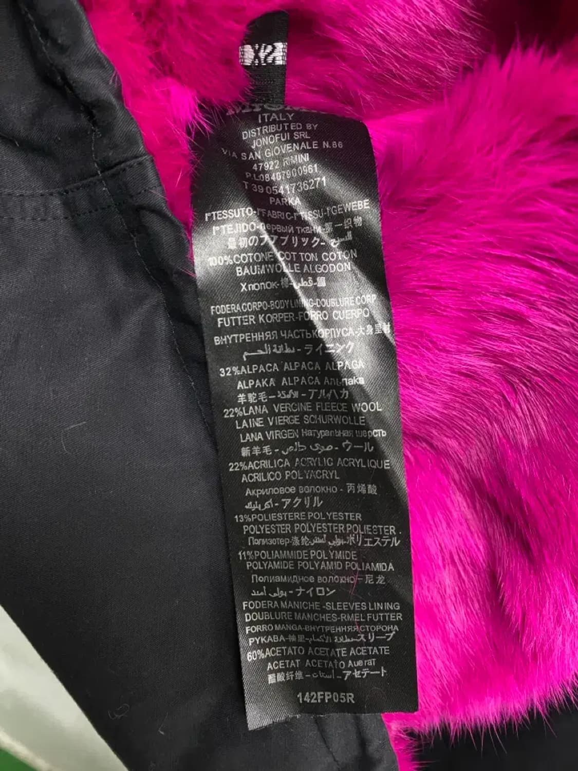 미스터앤미세스 블랙 핑크 퍼 후드 털야상 XS 상품이미지8