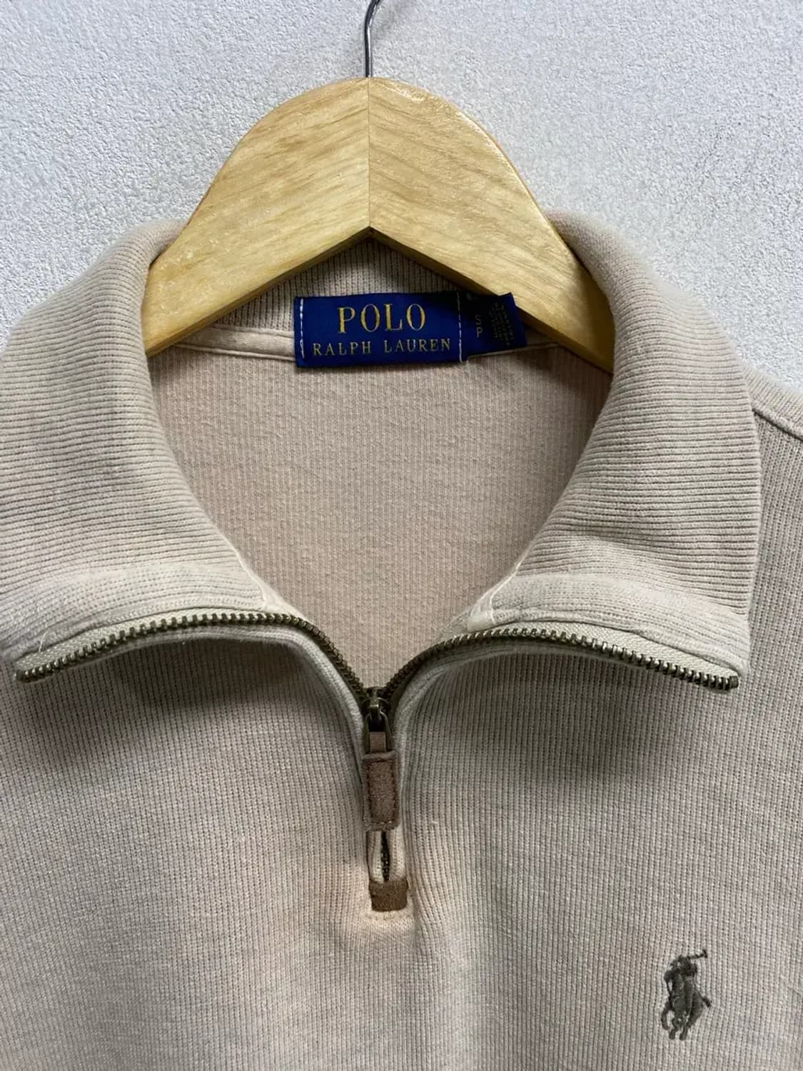 폴로 랄프로렌 베이지 반집업 S 상품이미지4