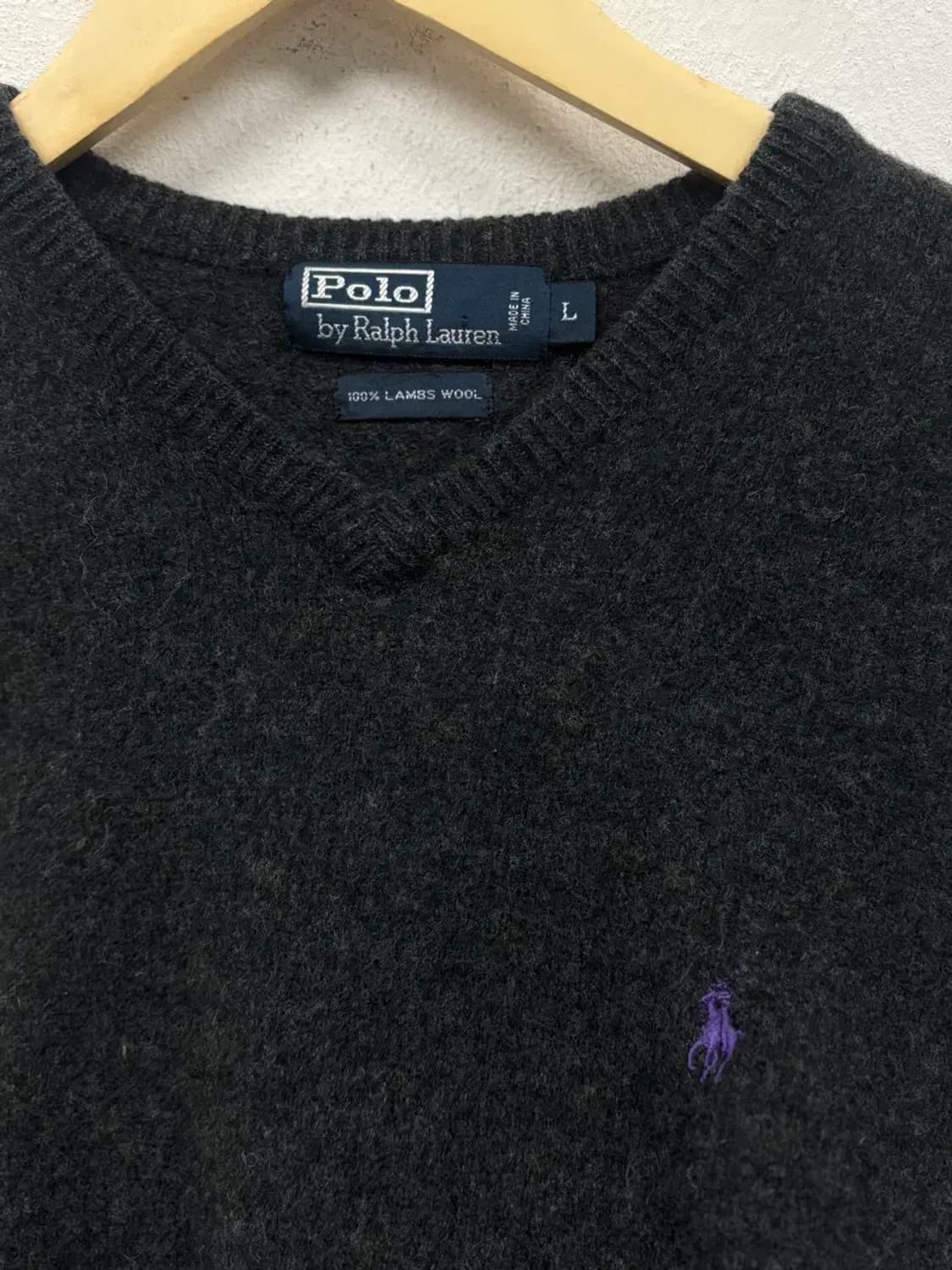 폴로랄프로렌 브이넥 울 니트 L 상품이미지3