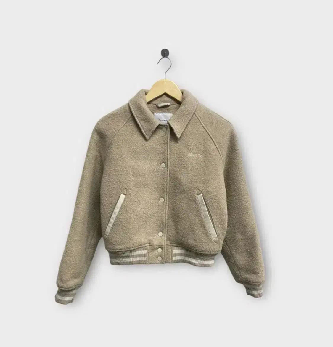 커버낫 우먼 바시티 울자켓 Beige S 상품이미지1