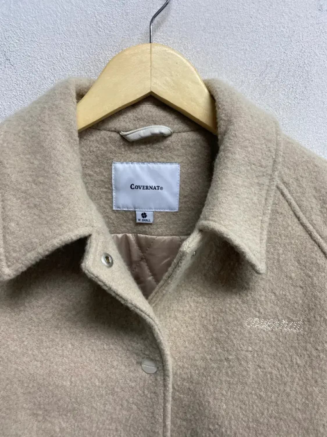 커버낫 우먼 바시티 울자켓 Beige S 상품이미지3