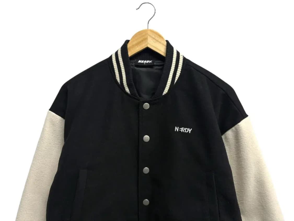 널디 크롭 바시티 점퍼 블랙 S 상품이미지3