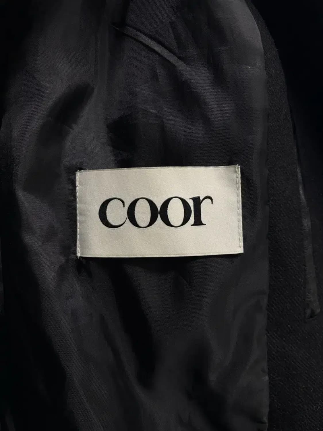 쿠어 coor 콘트라스트 배색레더 울 스타디움 자켓 L 상품이미지5