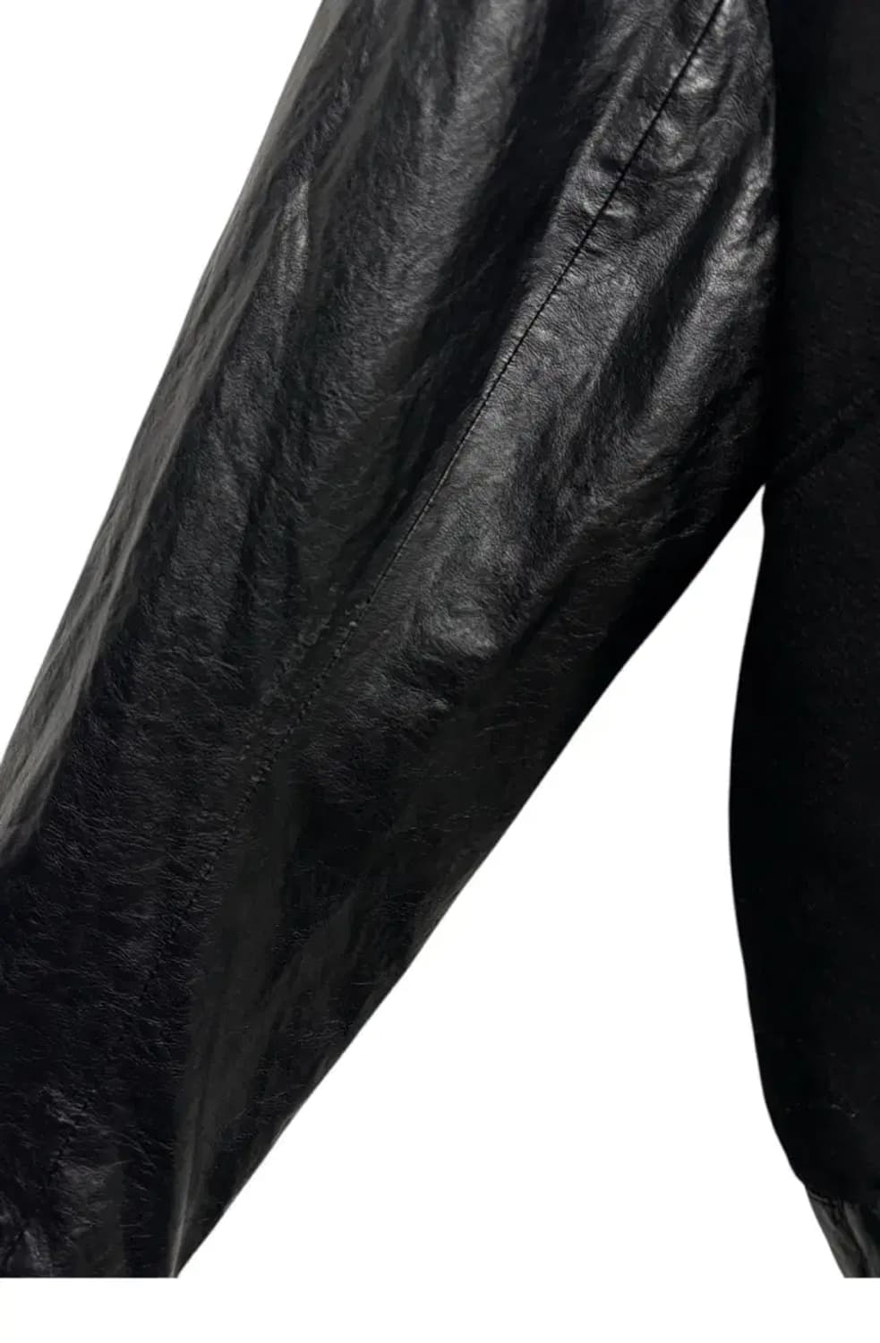 쿠어 coor 콘트라스트 배색레더 울 스타디움 자켓 L 상품이미지7