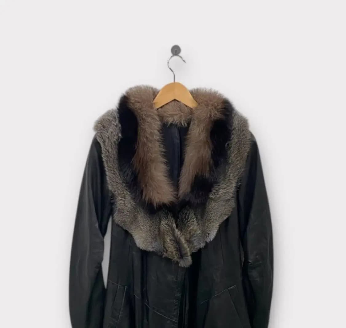 퍼 양가죽 트렌치 레더 롱코트 XS-S 상품이미지3