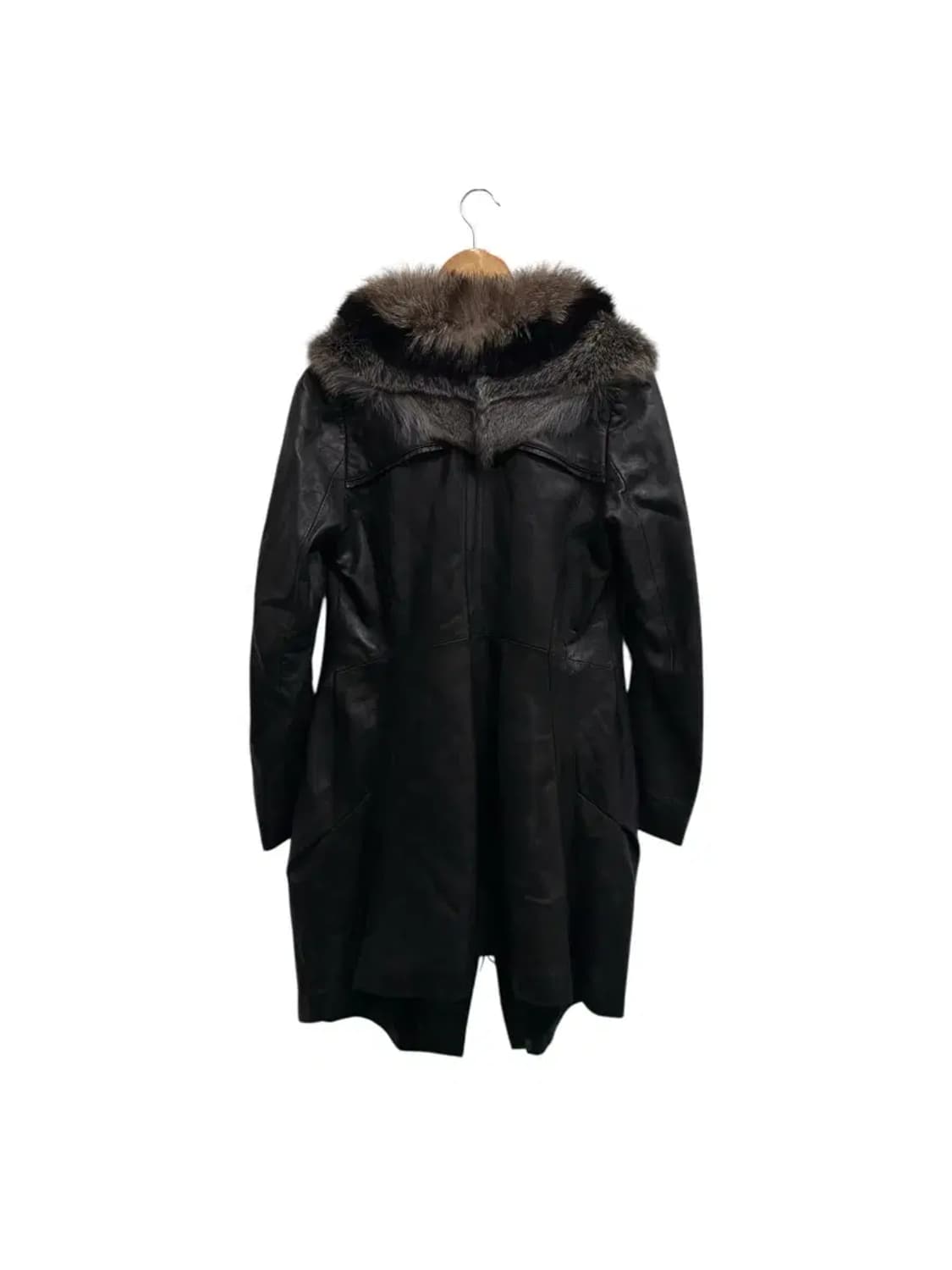 퍼 양가죽 트렌치 레더 롱코트 XS-S 상품이미지4