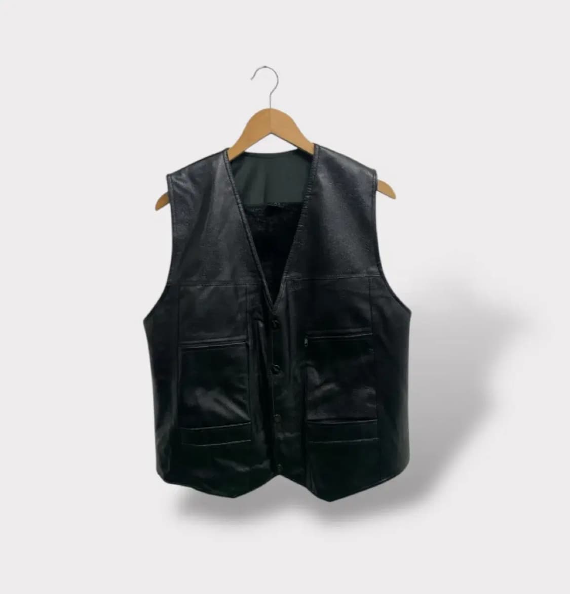 보그 VOGUE VINTAGE 지퍼 레더 베스트 S-M 상품이미지1