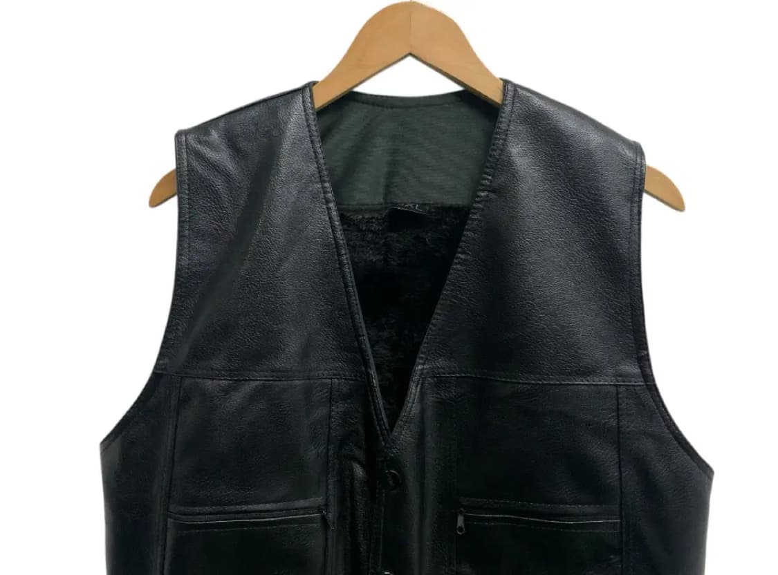 보그 VOGUE VINTAGE 지퍼 레더 베스트 S-M 상품이미지2