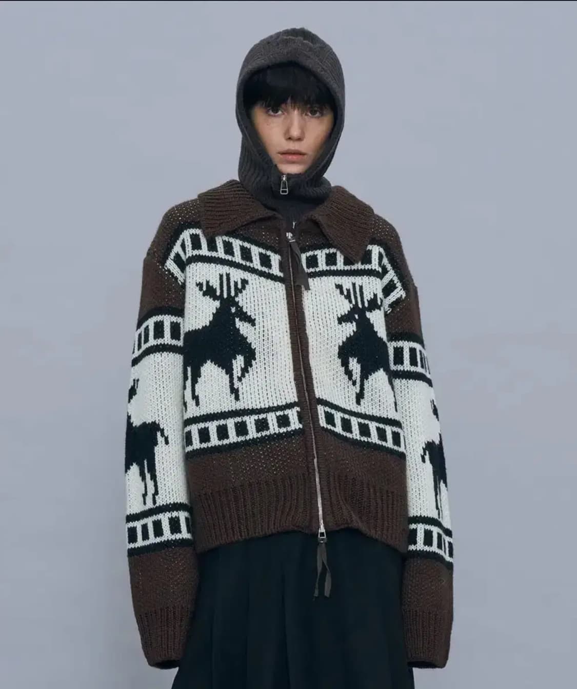 파르티멘토 코위찬 니트 노르딕 집업 가디건 free 상품이미지7