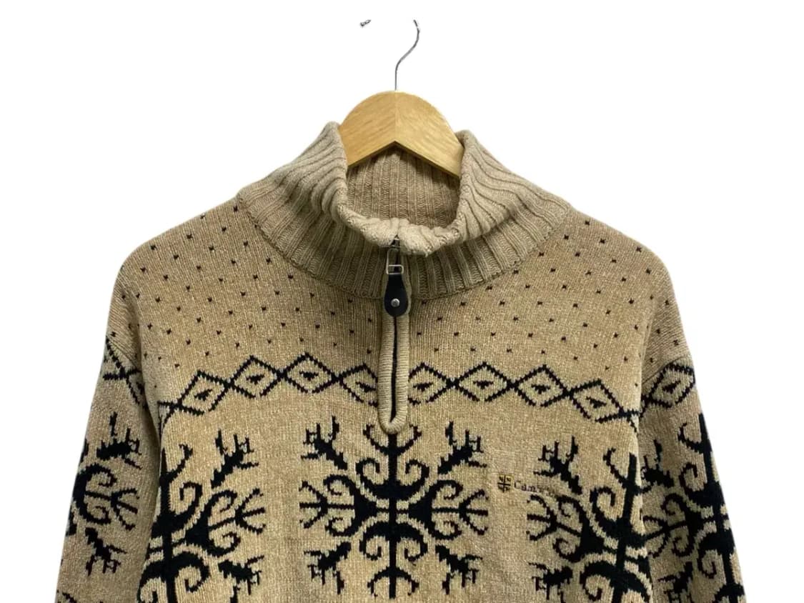 케임브리지 노르딕 눈꽃 반집업 니트 L 상품이미지2