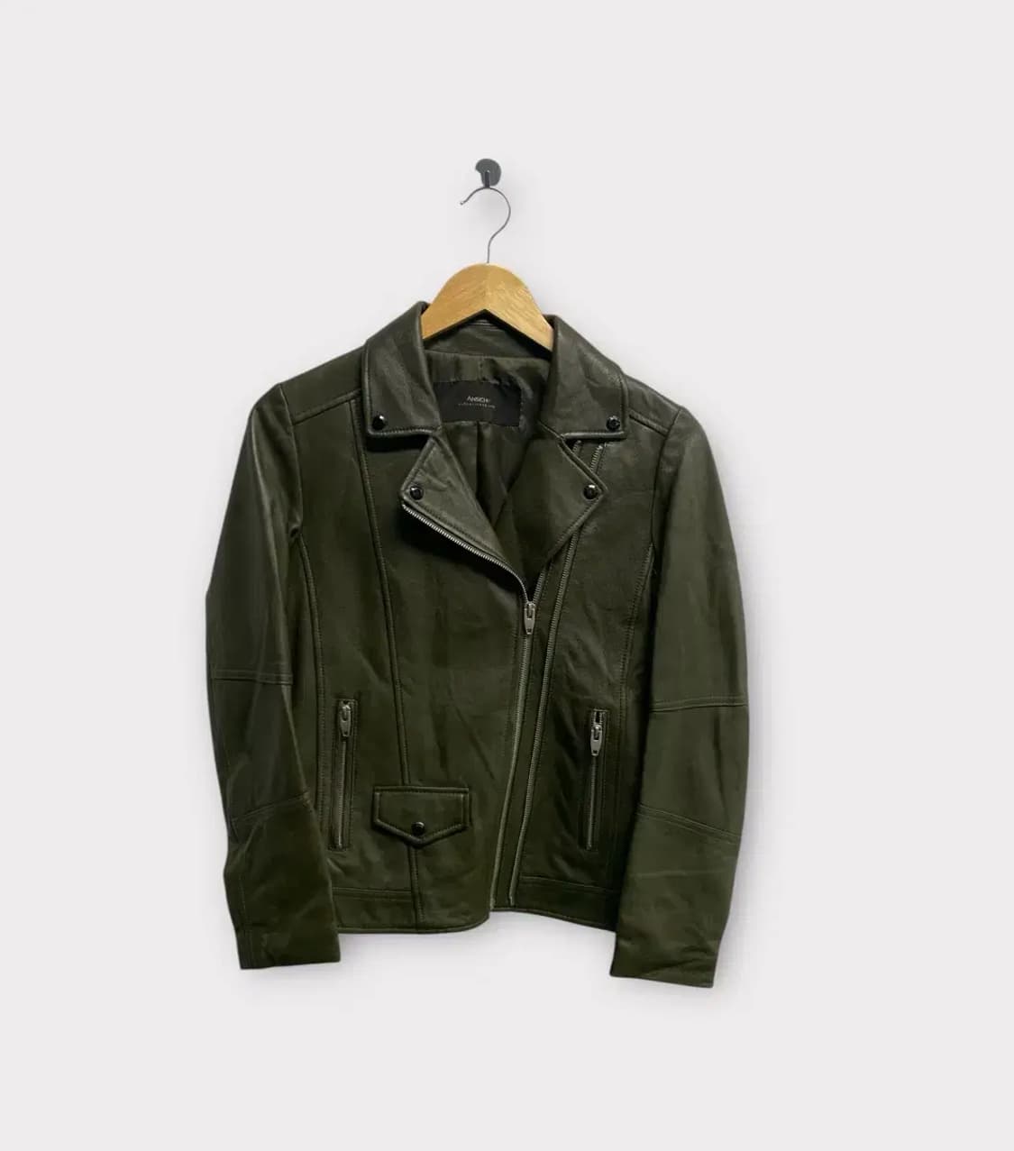 양가죽 레더 라이더 카키컬러 자켓 - 85 상품이미지1