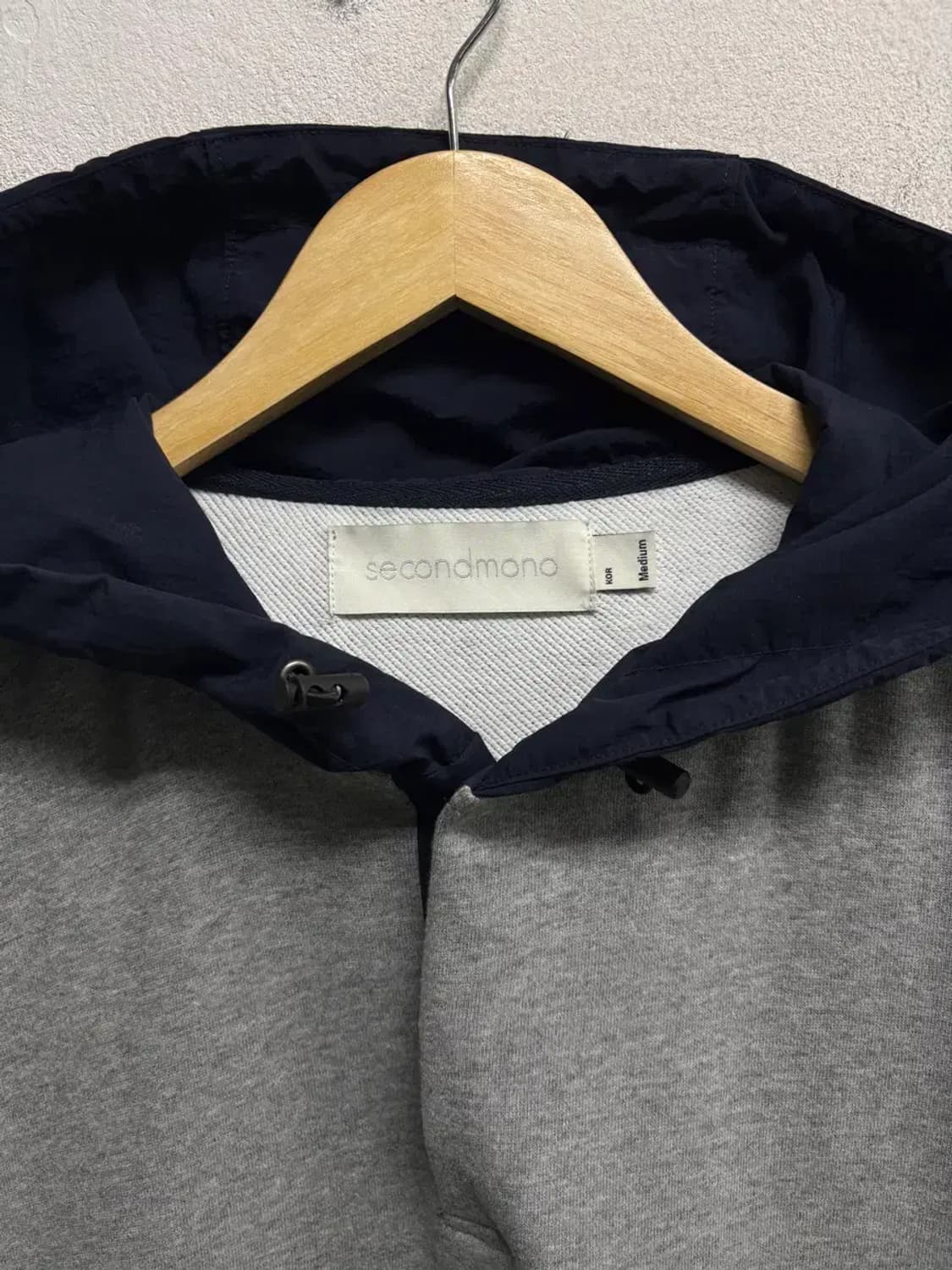 세컨모놀로그 배색 후드 맨투맨티 M 상품이미지5