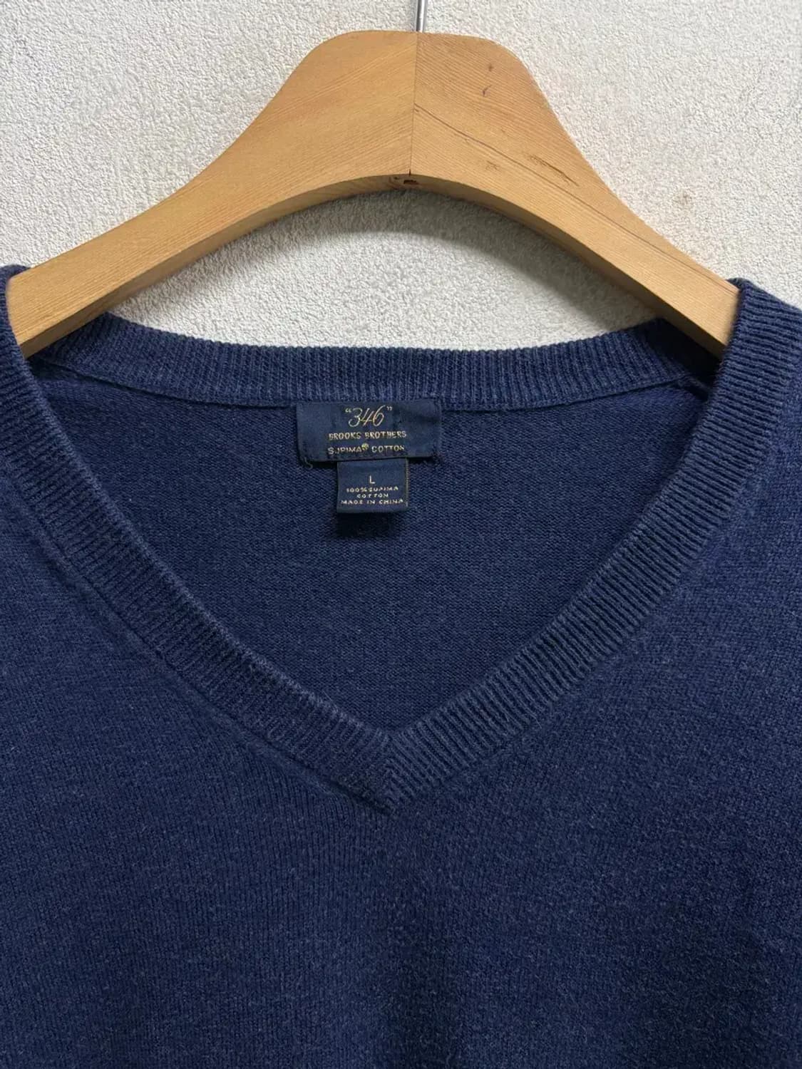 브룩스브라더스 네이비 브이넥 니트 L 상품이미지4