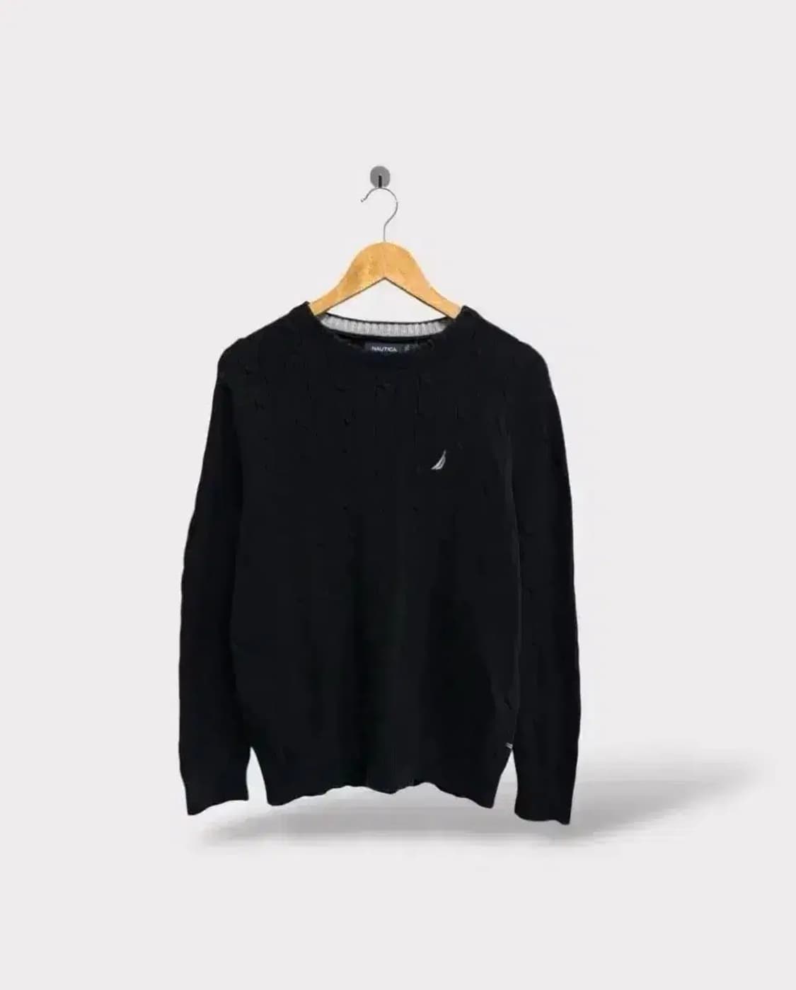 노티카 블랙 케이블 니트 M-L 상품이미지1