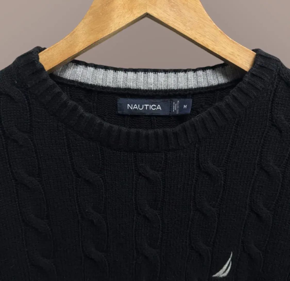 노티카 블랙 케이블 니트 M-L 상품이미지4