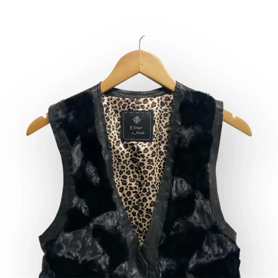 진도 레오파드 빈티지 밍크 베스트 XS-S 상품이미지3