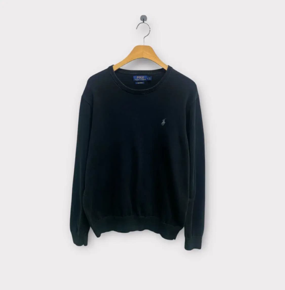 폴로 랄프로렌 블랙 라운드 니트 L 상품이미지1