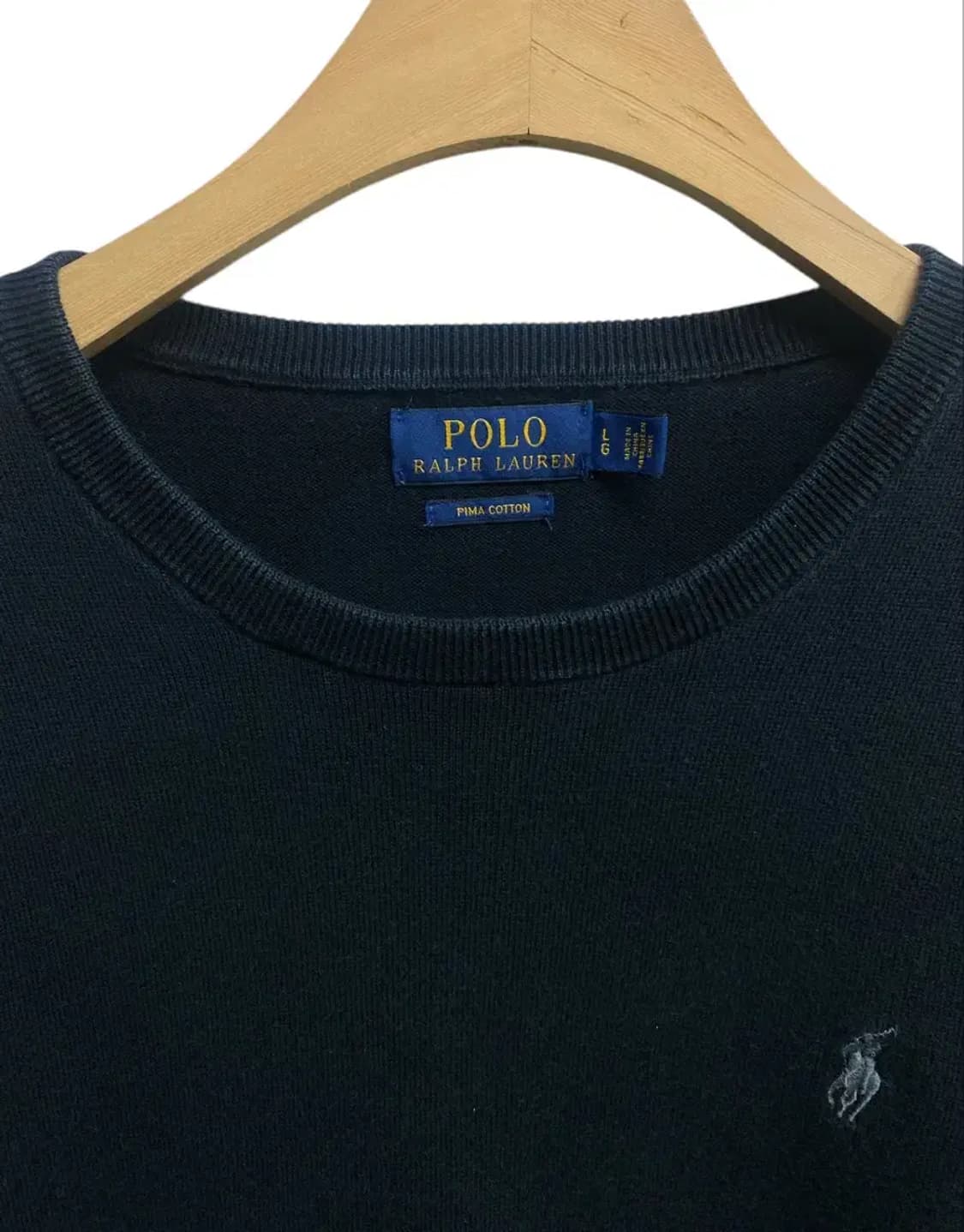 폴로 랄프로렌 블랙 라운드 니트 L 상품이미지4