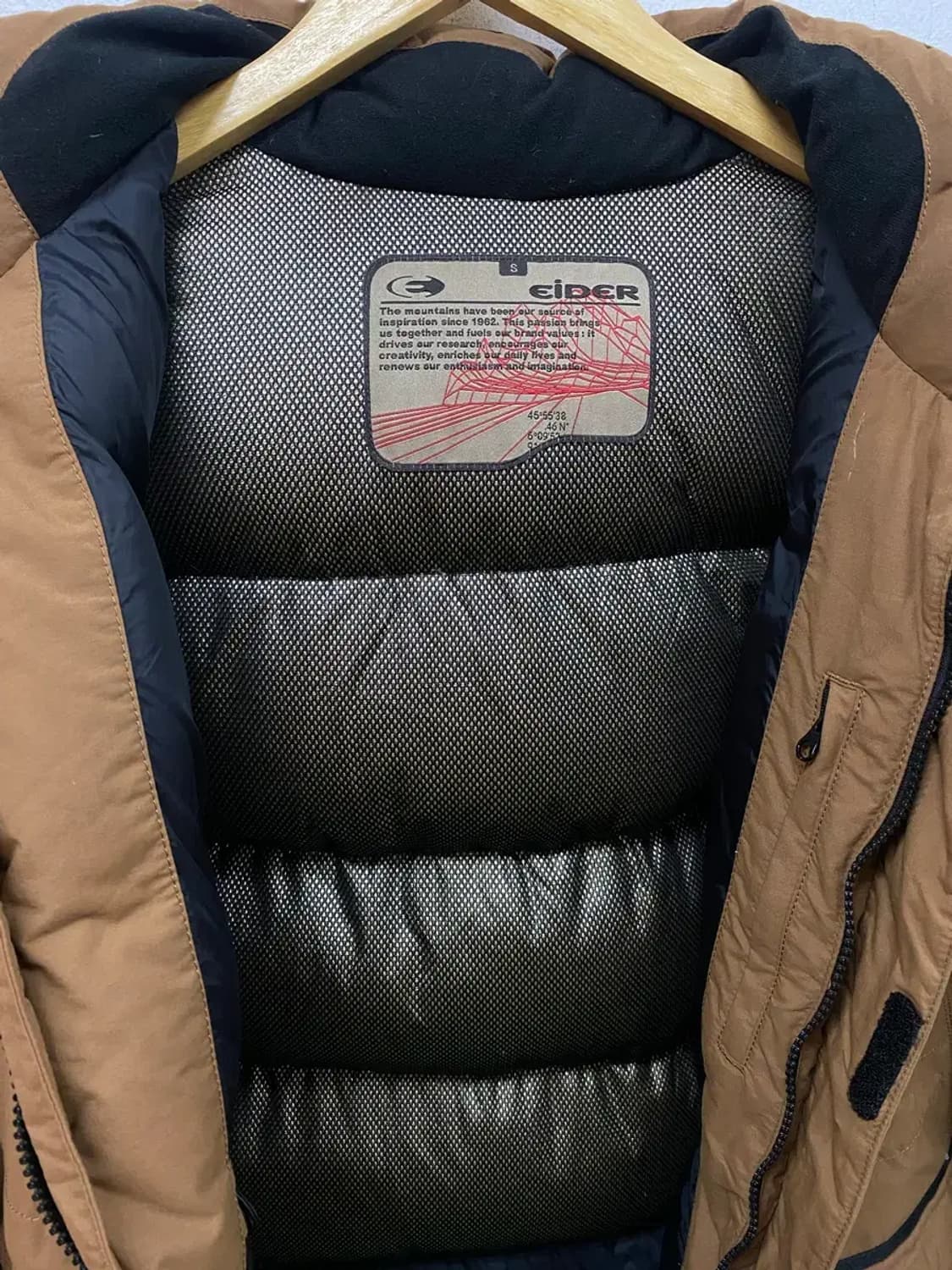 아이더 Eider 브라운 구스다운 패딩 S 상품이미지6