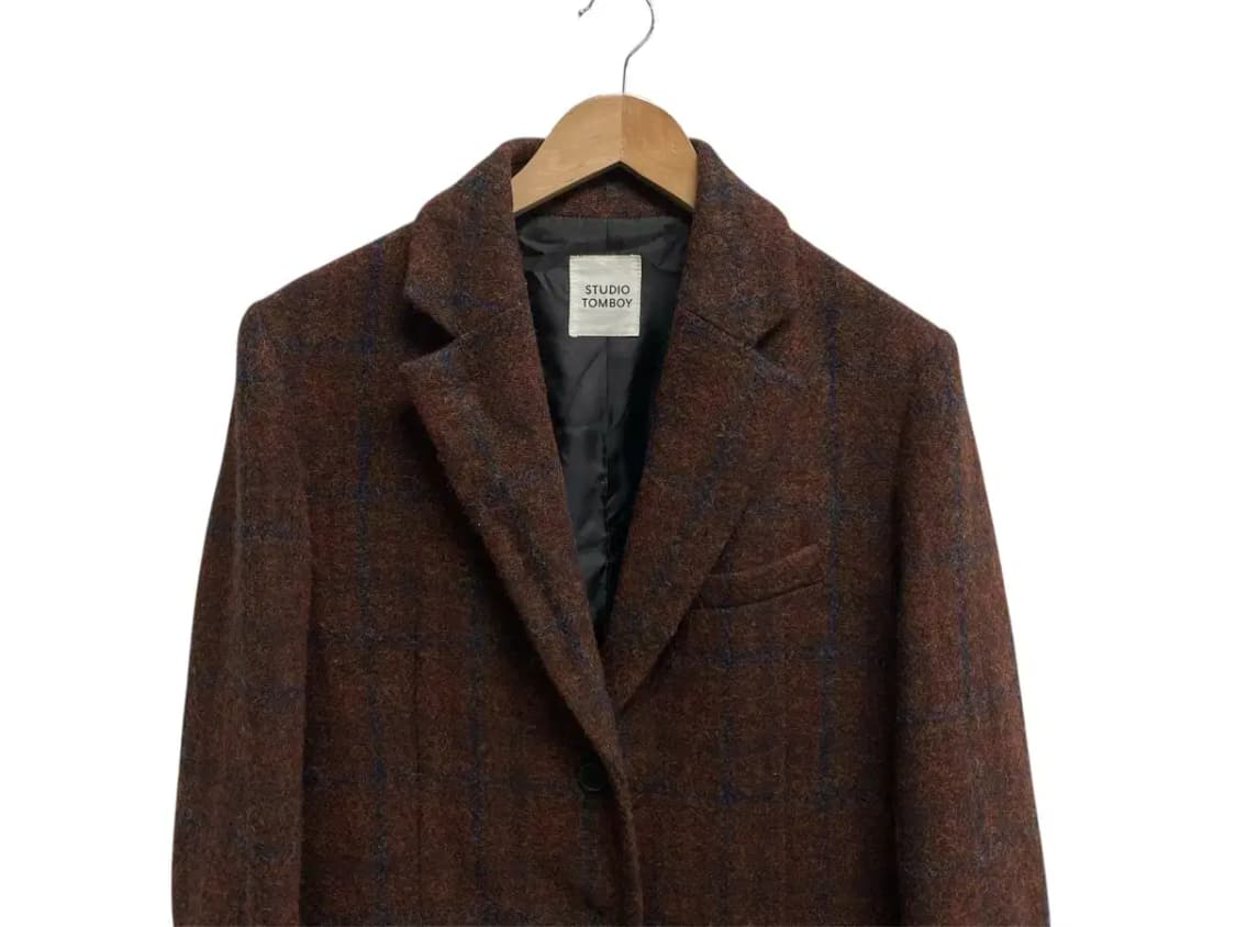 스튜디오 톰보이 울알파카 체크자켓 free 상품이미지2