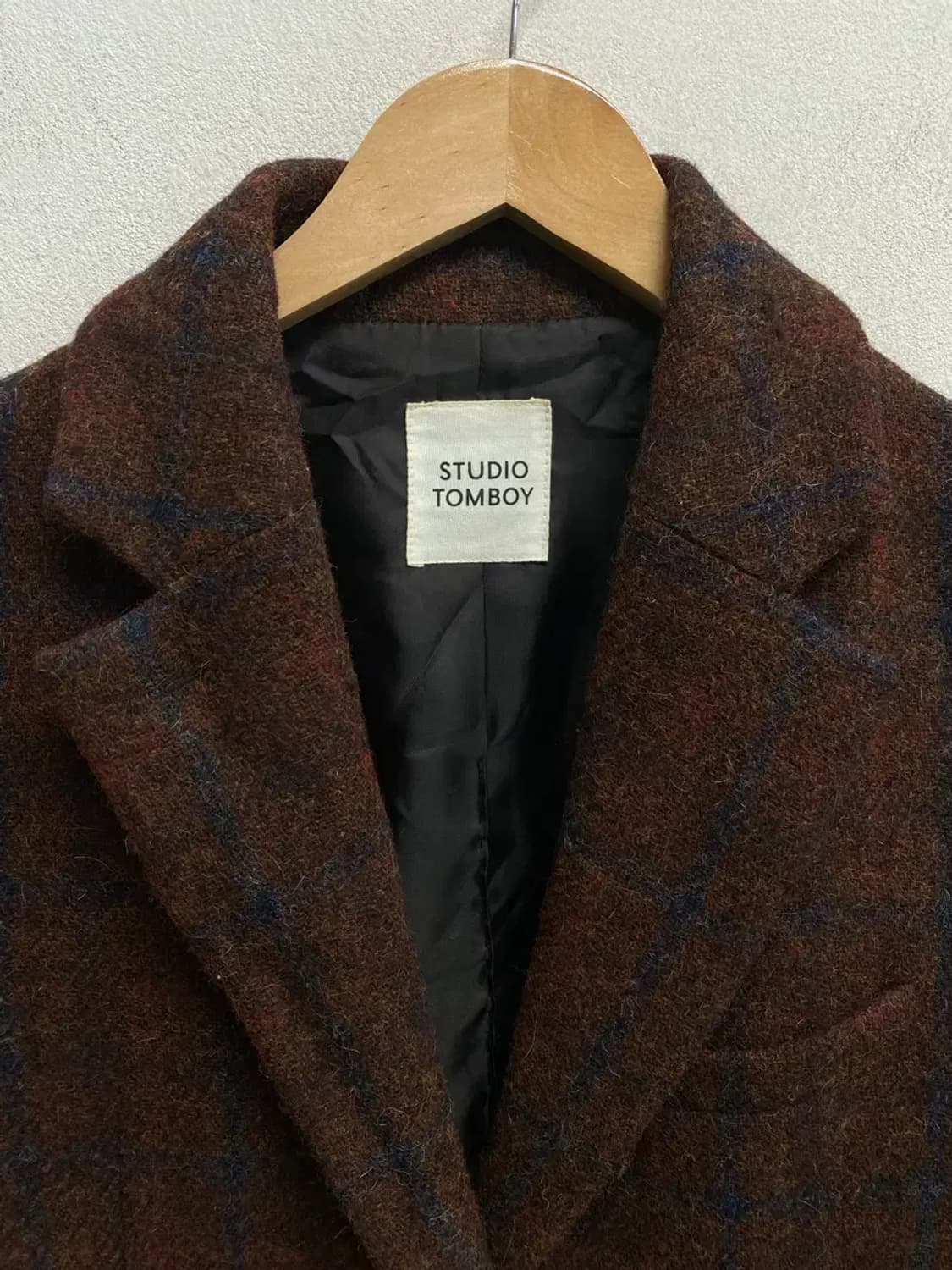 스튜디오 톰보이 울알파카 체크자켓 free 상품이미지4