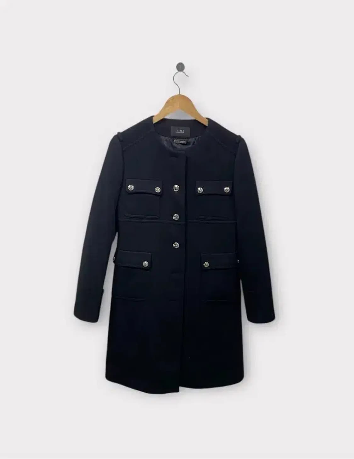타임TIME 은장버튼 라운드 코트 S 상품이미지1