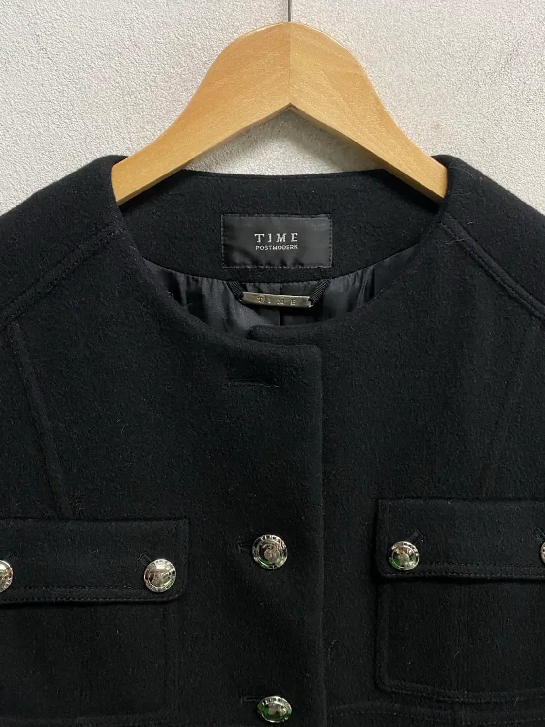 타임TIME 은장버튼 라운드 코트 S 상품이미지6