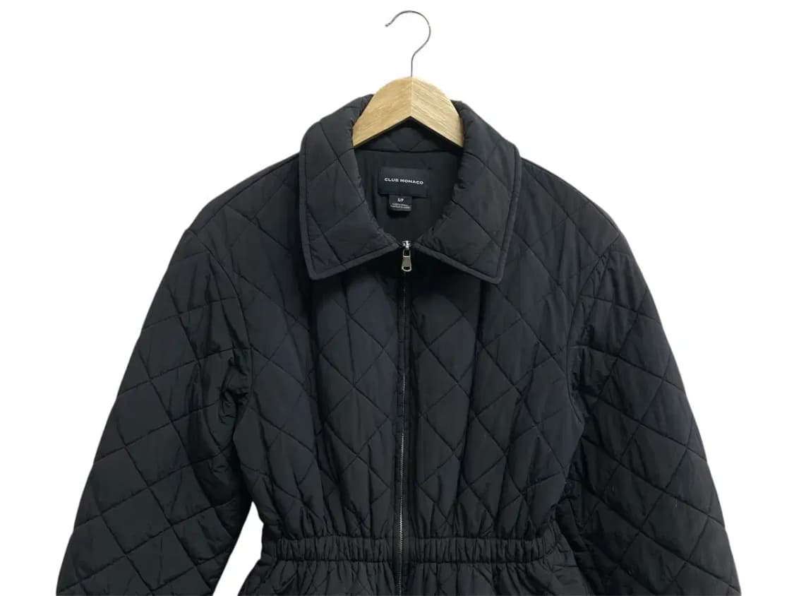 클럽모나코 퀼팅 스트링 패딩 블랙 S 상품이미지2