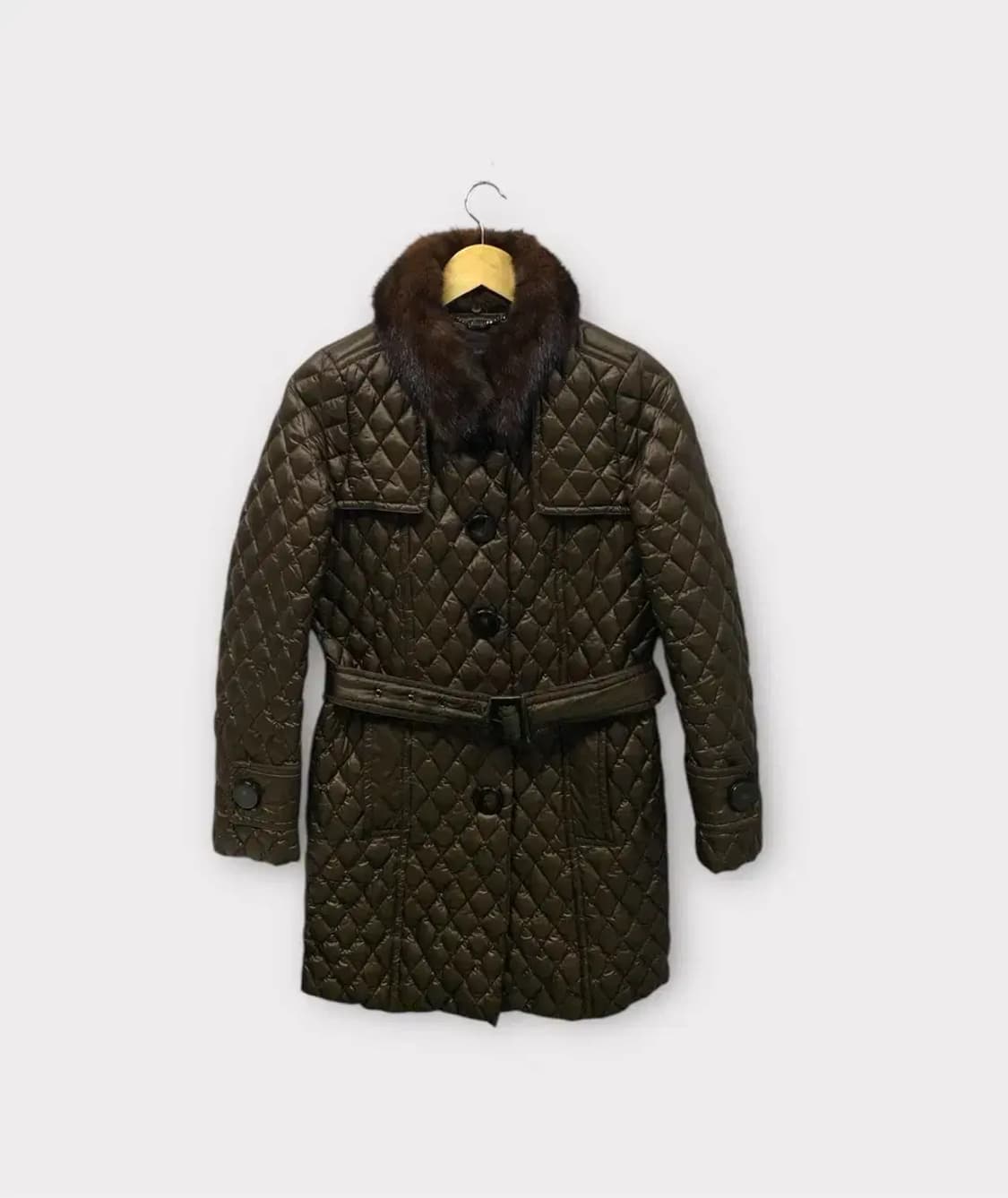 이태리 보티첼리 퀼팅 밍크카라 오리털 코트패딩 S 상품이미지1
