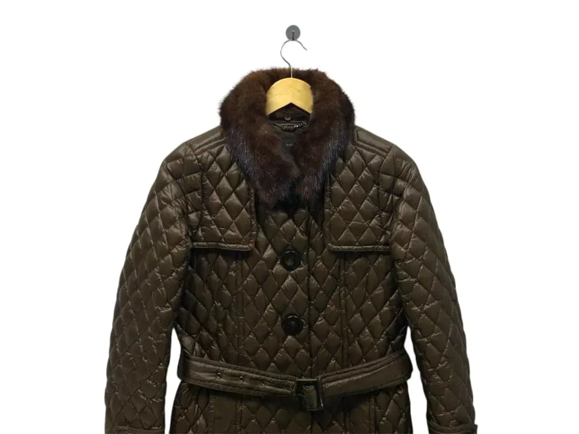 이태리 보티첼리 퀼팅 밍크카라 오리털 코트패딩 S 상품이미지3