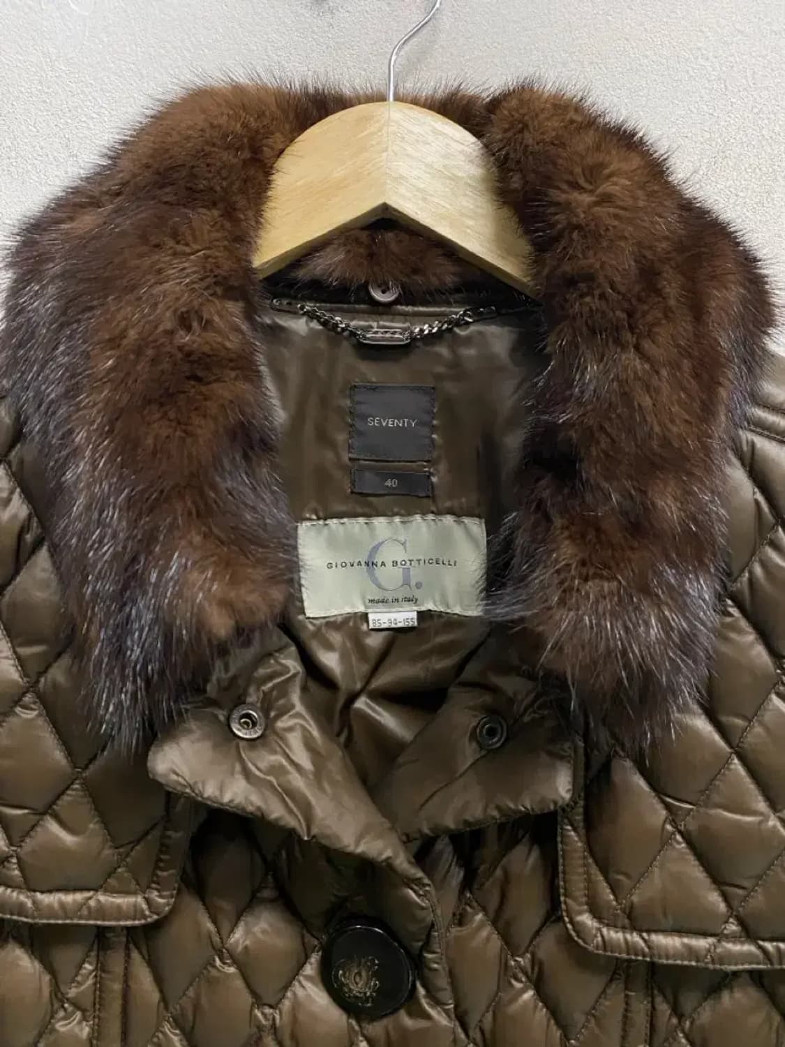 이태리 보티첼리 퀼팅 밍크카라 오리털 코트패딩 S 상품이미지4
