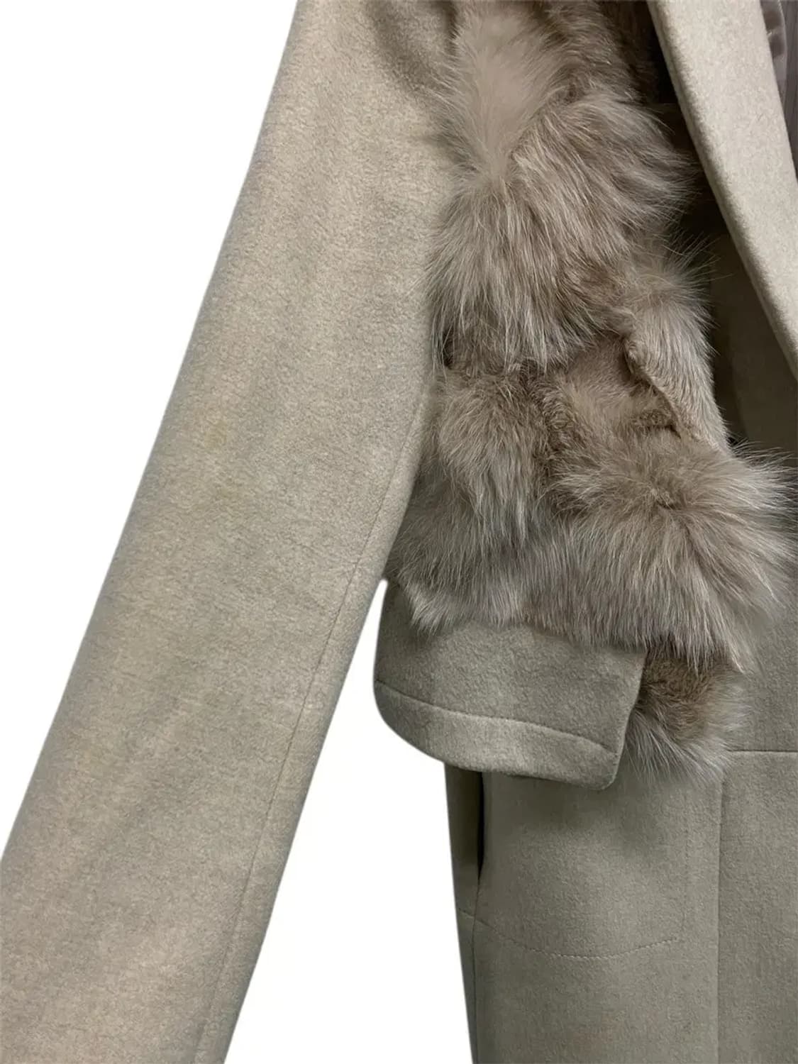 시스템 여우털 레이어드 캐시미어 혼방 코트 S 상품이미지5