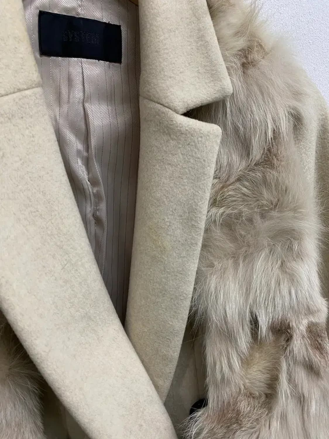 시스템 여우털 레이어드 캐시미어 혼방 코트 S 상품이미지8