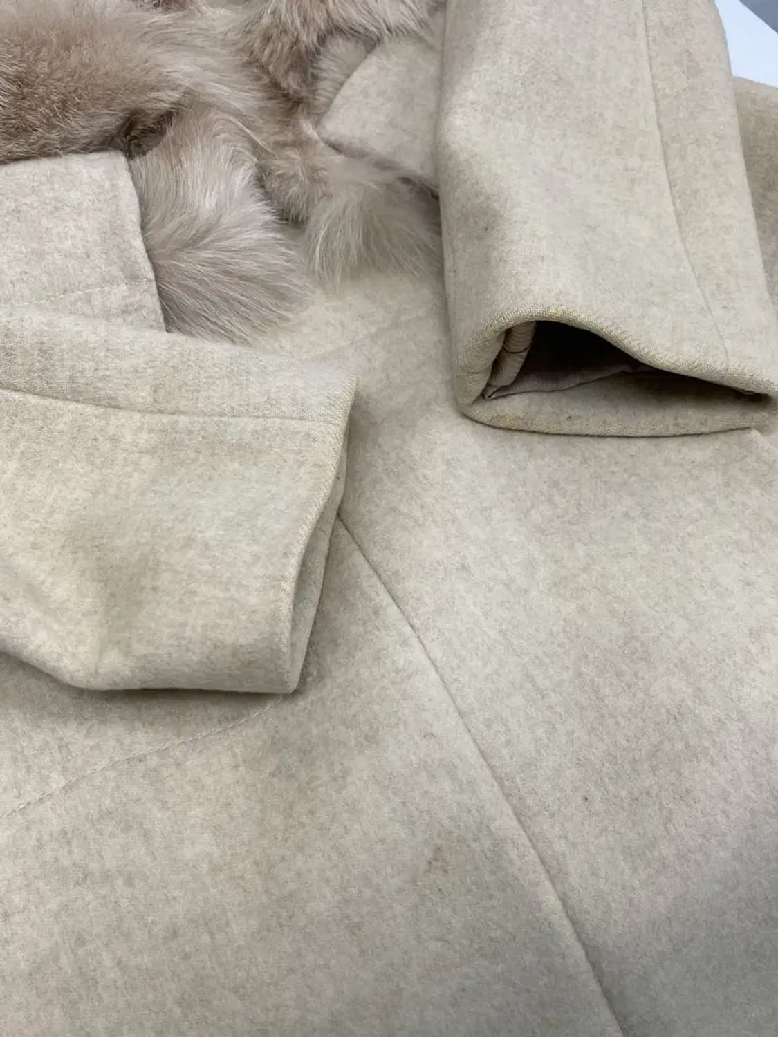 시스템 여우털 레이어드 캐시미어 혼방 코트 S 상품이미지9